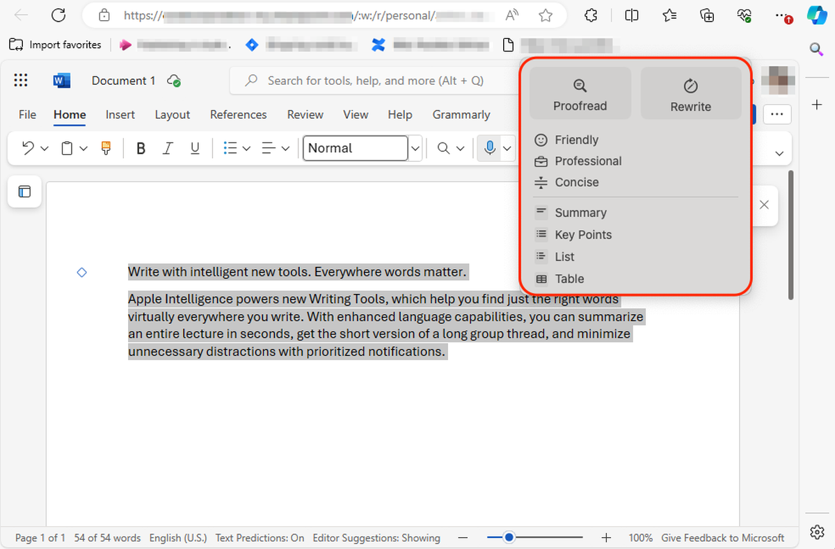 apple writing tools parallels apple writing tools