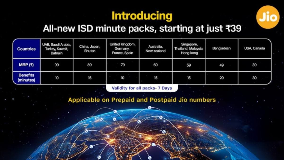 jio isd packs Reliance Jio new ISD packs